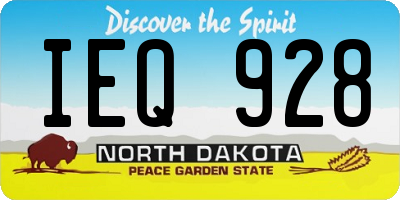 ND license plate IEQ928