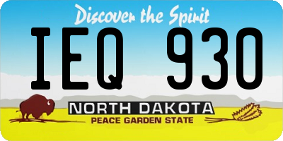 ND license plate IEQ930