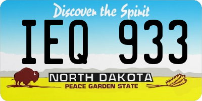 ND license plate IEQ933