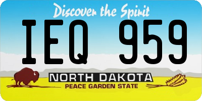 ND license plate IEQ959