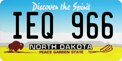 ND license plate IEQ966