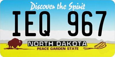 ND license plate IEQ967