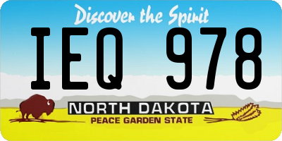 ND license plate IEQ978