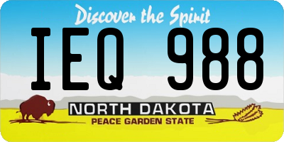 ND license plate IEQ988