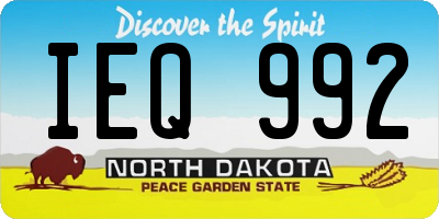 ND license plate IEQ992