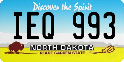ND license plate IEQ993