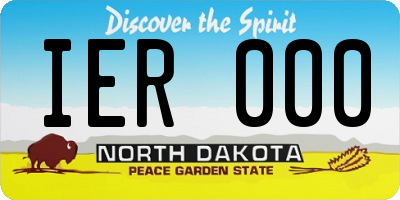 ND license plate IER000