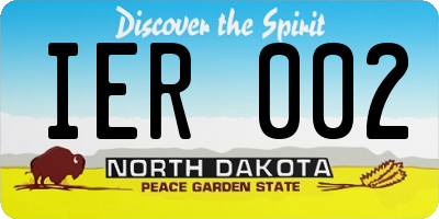 ND license plate IER002