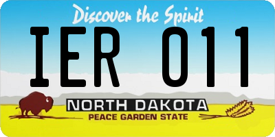 ND license plate IER011