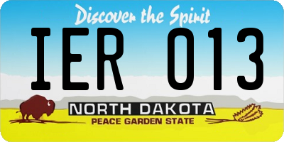 ND license plate IER013