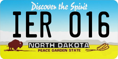 ND license plate IER016