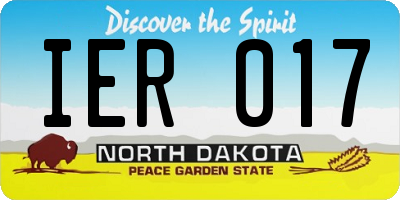ND license plate IER017