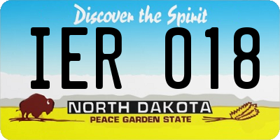 ND license plate IER018