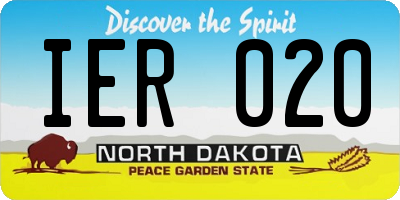 ND license plate IER020