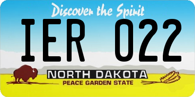 ND license plate IER022