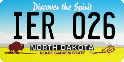 ND license plate IER026