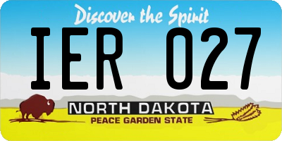 ND license plate IER027