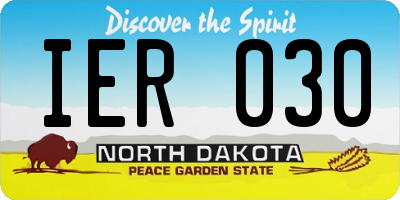 ND license plate IER030