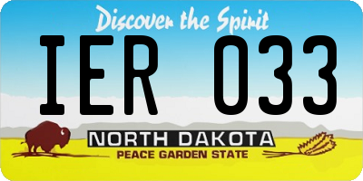 ND license plate IER033