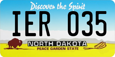 ND license plate IER035