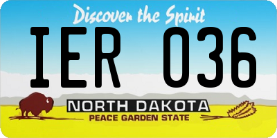 ND license plate IER036