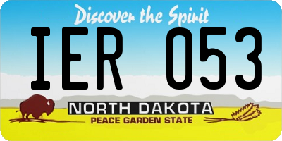 ND license plate IER053