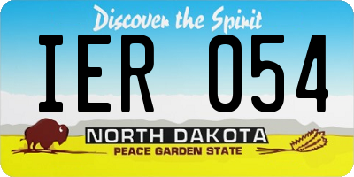 ND license plate IER054