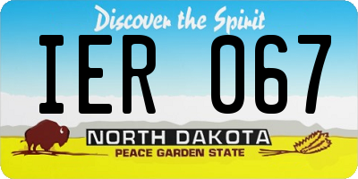 ND license plate IER067