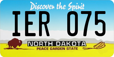 ND license plate IER075