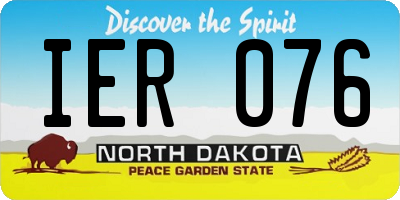 ND license plate IER076