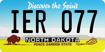 ND license plate IER077
