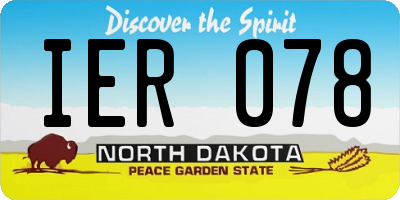 ND license plate IER078
