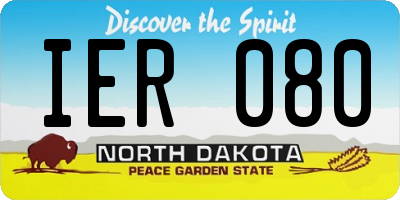 ND license plate IER080