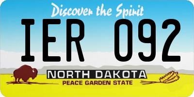 ND license plate IER092