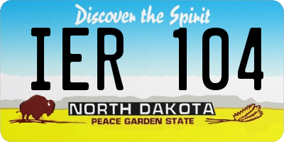 ND license plate IER104