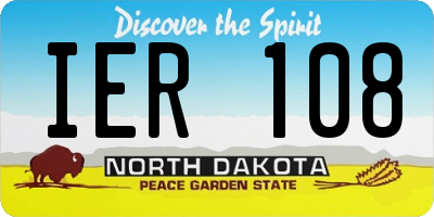 ND license plate IER108
