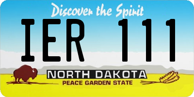ND license plate IER111