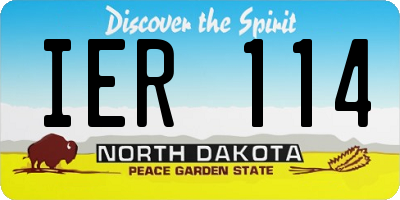 ND license plate IER114