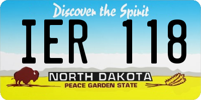 ND license plate IER118