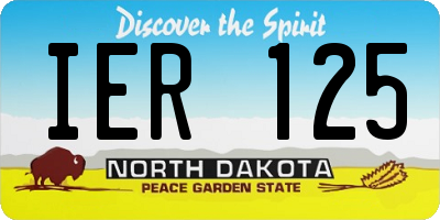 ND license plate IER125