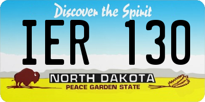 ND license plate IER130