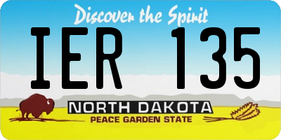 ND license plate IER135