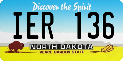 ND license plate IER136