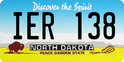 ND license plate IER138