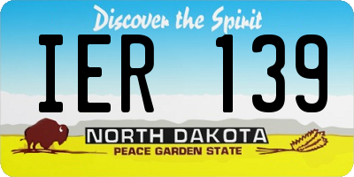 ND license plate IER139