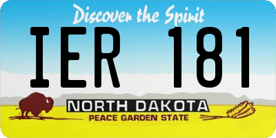 ND license plate IER181