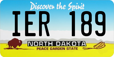 ND license plate IER189
