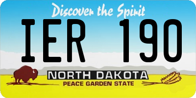 ND license plate IER190