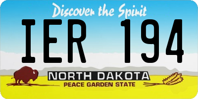 ND license plate IER194