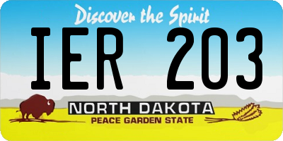 ND license plate IER203